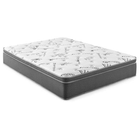 Sommet 13 inch twin bamboo euro top memory foam hybrid mattress side view