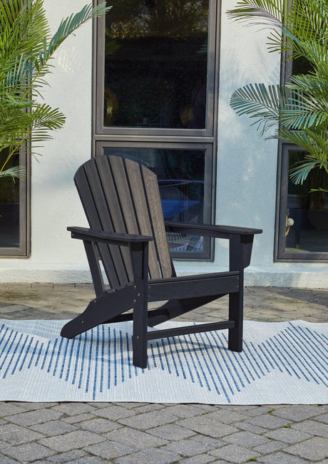 Sundown Treasure Black Adirondack Chair front angle view