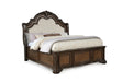 Ludwig Brown Upholstered Panel Queen Bed front view