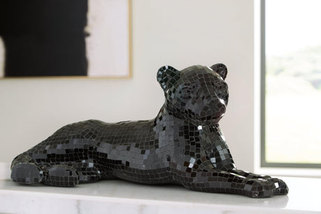 Drice Black Panther Sculpture angled view showing mosaic detail