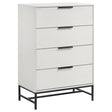 Sonora 5 Drawer White Bedroom Chest angled front view