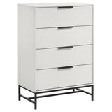Sonora 5 Drawer White Bedroom Chest angled front view