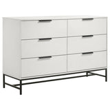 Sonora 6-drawer white bedroom dresser front view