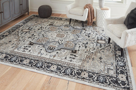 Gregmoore Multi 7'7" x 9'11" Traditional Medallion Rug flat view