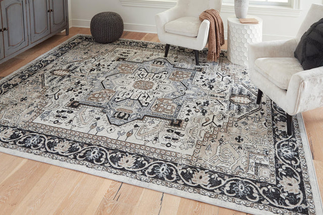 Gregmoore Multi 7'7" x 9'11" Traditional Medallion Rug flat view