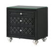 Cameo Black Nightstand front view showing tempered glass top