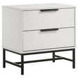 Sonora white 2-drawer nightstand bedside table front view