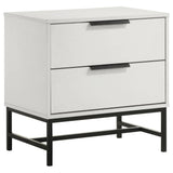 Sonora white 2-drawer nightstand bedside table front view