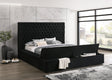 Paris Black Velvet Tufted Upholstered King Platform Bed front view