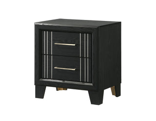 Charlie Charcoal Nightstand in charcoal finish, front angle