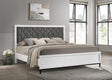 Sonora Eastern King Upholstered Panel Bed White front view
