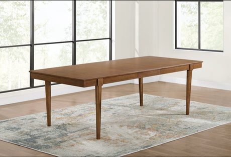 Lyncott Brown Dining Extension Table with center leaf extended