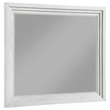 Marielle distressed white dresser mirror front view