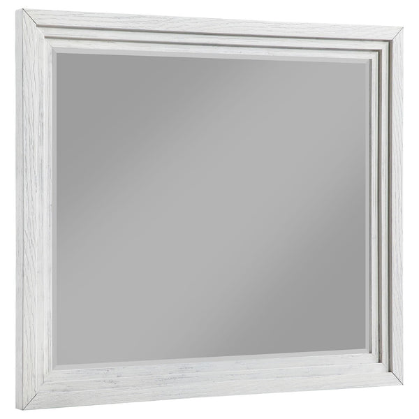 Marielle distressed white dresser mirror front view