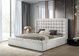 Madonna White Upholstered Storage King Bed, front view