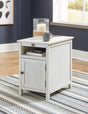 Treytown Antique White Chairside End Table front view in whitewashed finish