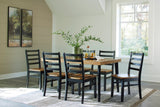 Blondon Brown Black Dining Room Set main view including table and 6 chairs