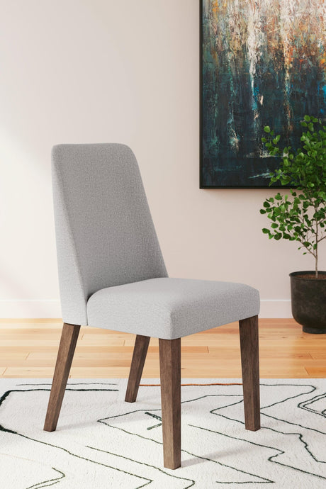 Lyncott Gray Brown Dining Chair angled side view