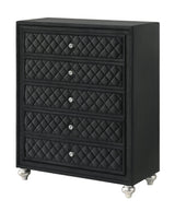 Cameo Black Chest front view with tempered glass