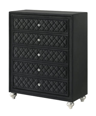 Cameo Black Chest front view with tempered glass
