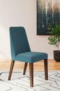 Lyncott Blue and Brown Dining Chair front angle