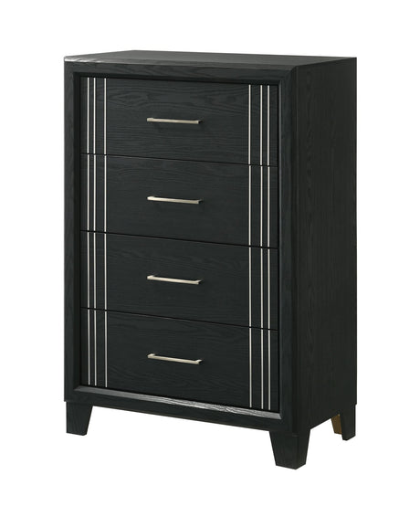 Charlie Charcoal 4-drawer chest front angle
