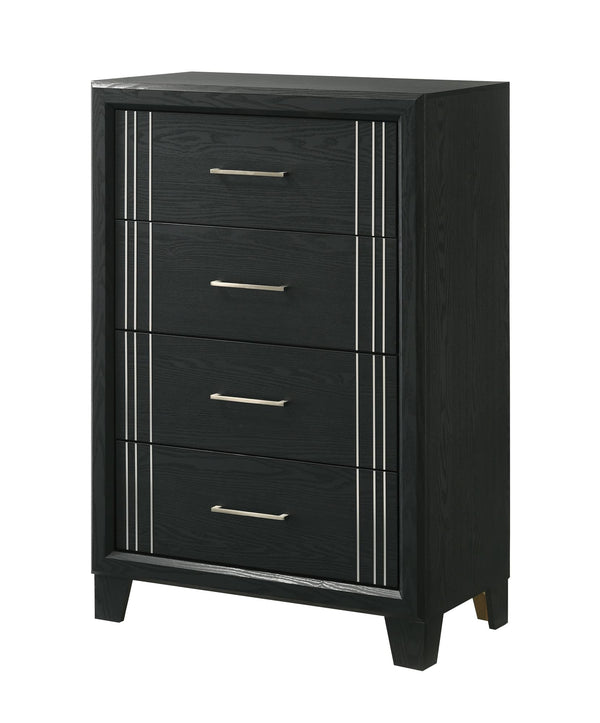 Charlie Charcoal 4-drawer chest front angle