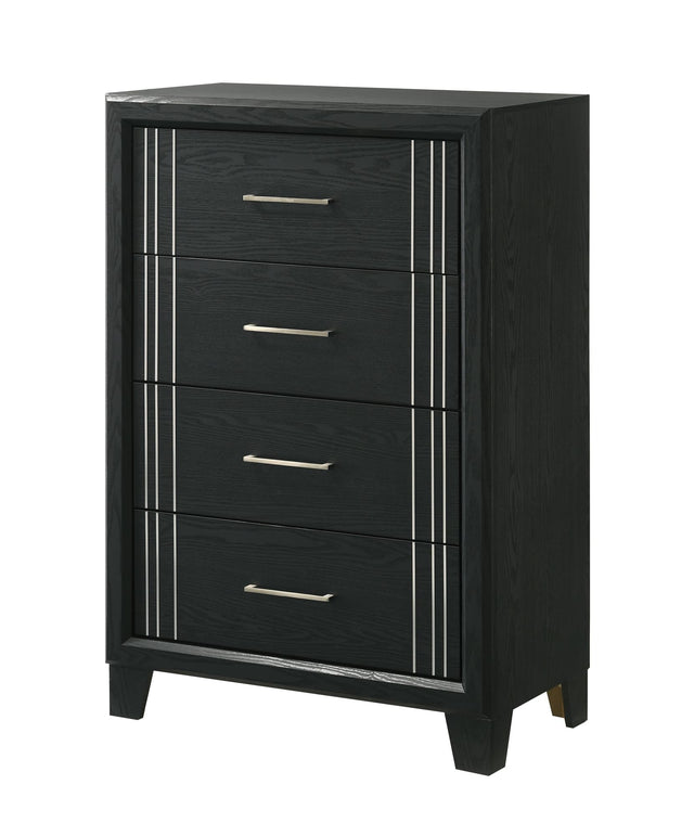 Charlie Charcoal 4-drawer chest front angle