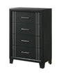 Charlie Charcoal 4-drawer chest front angle
