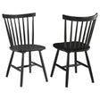 Hollyoak Windsor Black Wood Dining Side Chair front angle