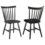 Hollyoak Windsor Black Wood Dining Side Chair front angle