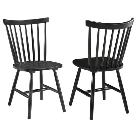 Hollyoak Windsor Black Wood Dining Side Chair front angle
