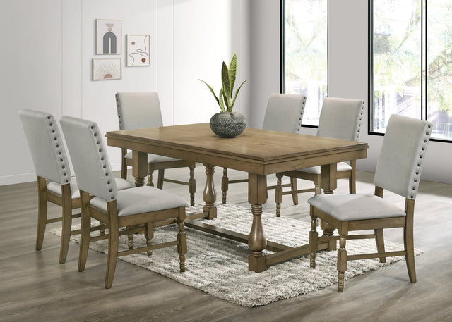 Greyson dining table and six chairs set, front angled view
