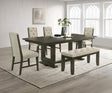 Herbert Gray Upholstered Tufted Rectangular Dining Room Set main view