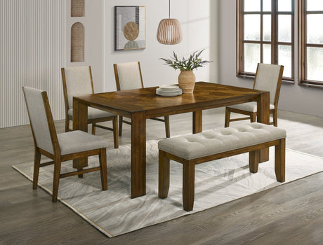 Main view of Hollister Light Brown Rectangular Dining Room Set dining table