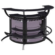 Dallas 3-piece black curved home bar cabinet front view