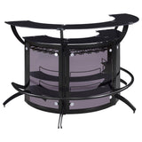 Dallas 3-piece black curved home bar cabinet front view