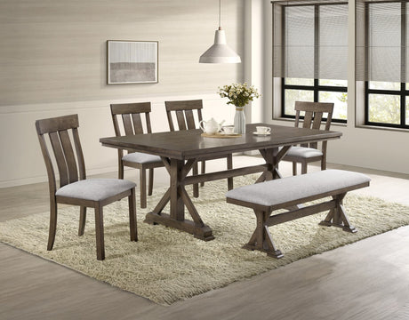 Main view of Lloyd Gray Rectangular Dining Room Set dining table and chairs