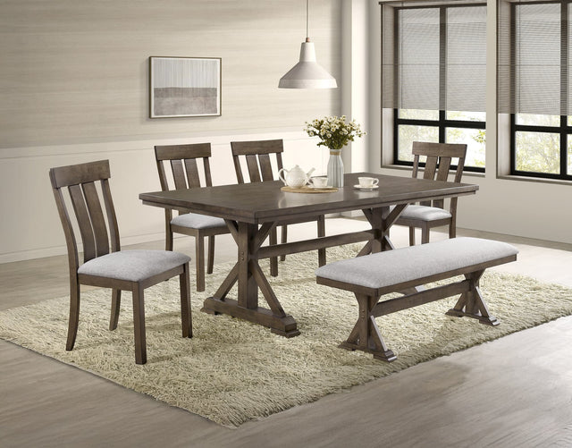 Main view of Lloyd Gray Rectangular Dining Room Set dining table and chairs