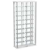 Montara Tempered Glass LED Wine Storage Curio Cabinet Chrome front view