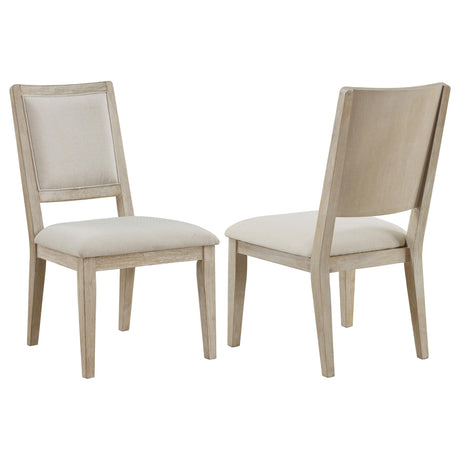 Trofello Cushioned Dining Side Chair front angle in white washed finish