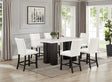 Finley white marble counter height dining table set, main front view
