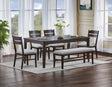 Higgins Dark Cherry Dining Room Set main angle showing dining table and chairs