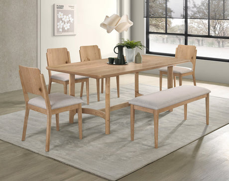 Main view of Arden Natural Rectangular Dining Room Set with table and chairs