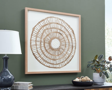 Brockham Brown Geometric Framed Wall Decor front view
