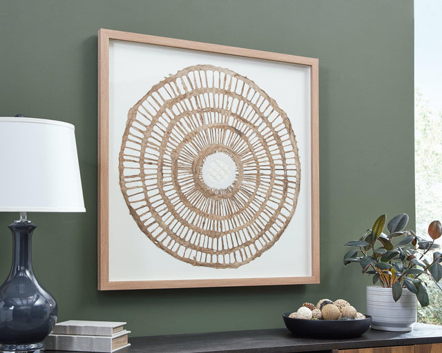 Brockham Brown Geometric Framed Wall Decor front view