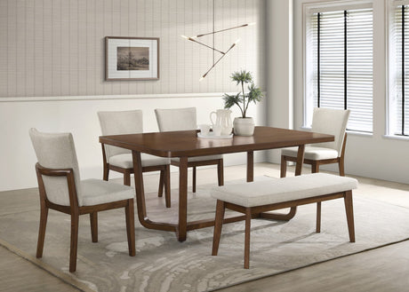 Salerno Brown Rectangular Dining Room Set main view