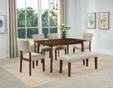 Gregory Brown Rectangular Dining Set main view with chairs