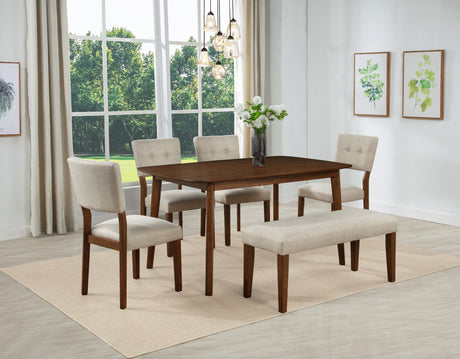 Gregory Brown Rectangular Dining Set main view with chairs