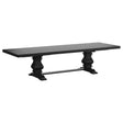 Florence 126-inch extension dining table in distressed black, front angle view